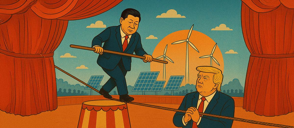 Ilustración Xi Jinping y Donald Trump