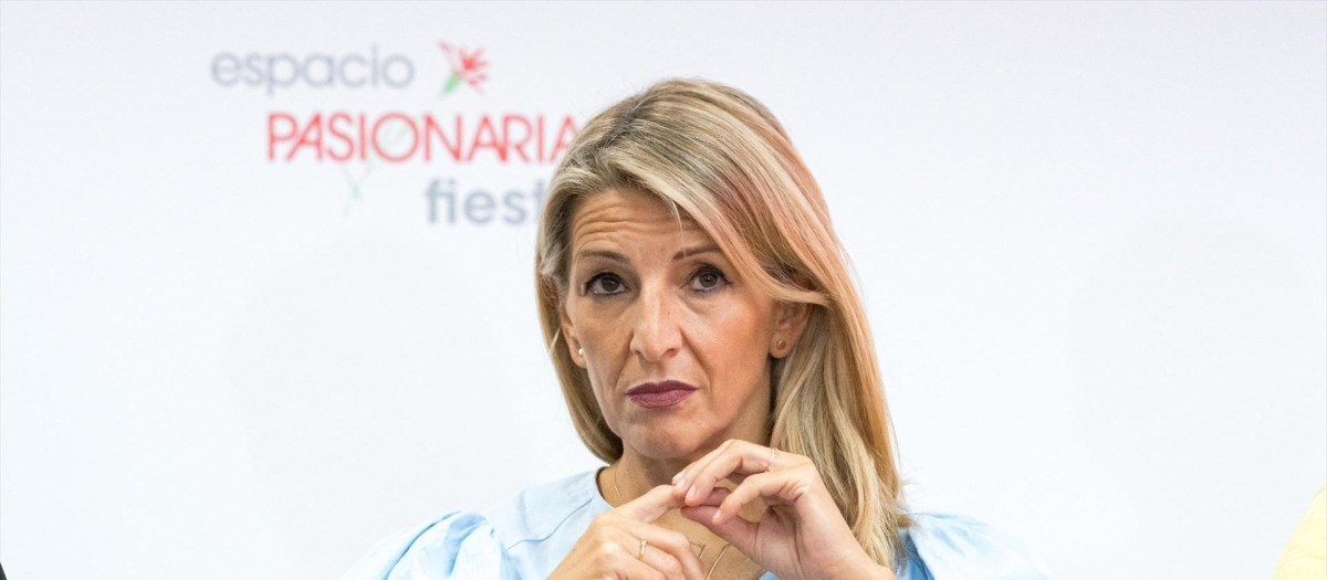 La vicepresidenta segunda y ministra de Trabajo, Yolanda Díaz, en un acto del PCE