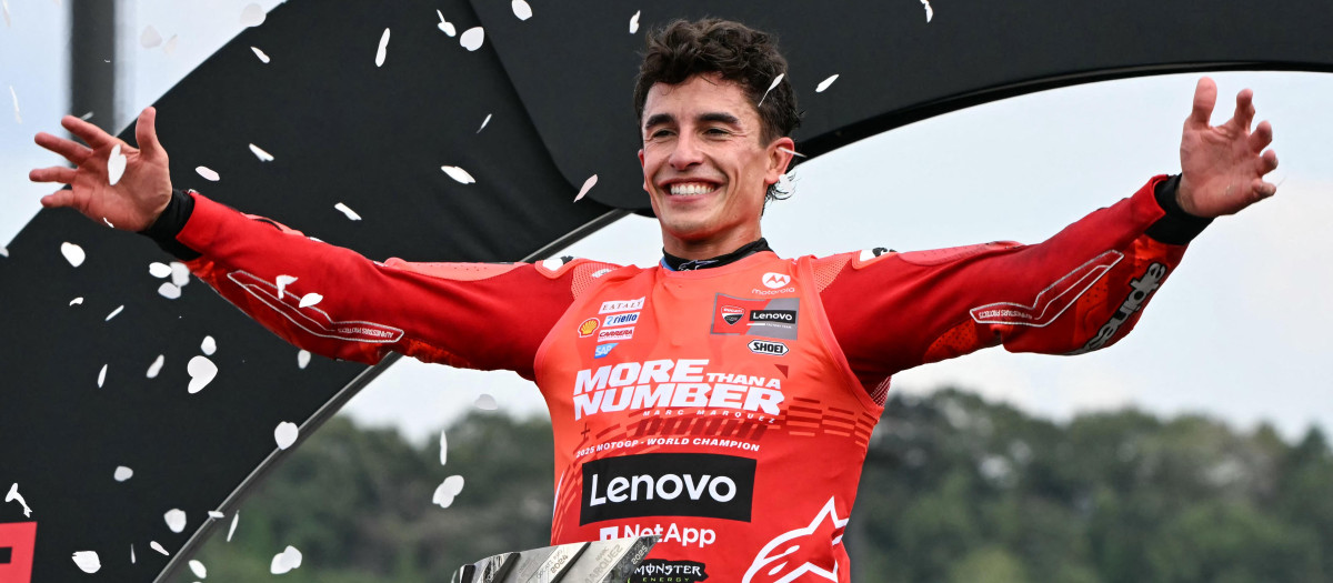 Marc Márquez celebra el noveno título Mundial de MotoGP