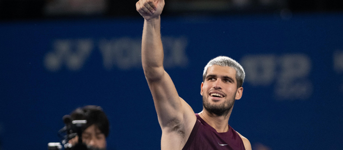 Carlos Alcaraz, en el ATP 500 de Tokio