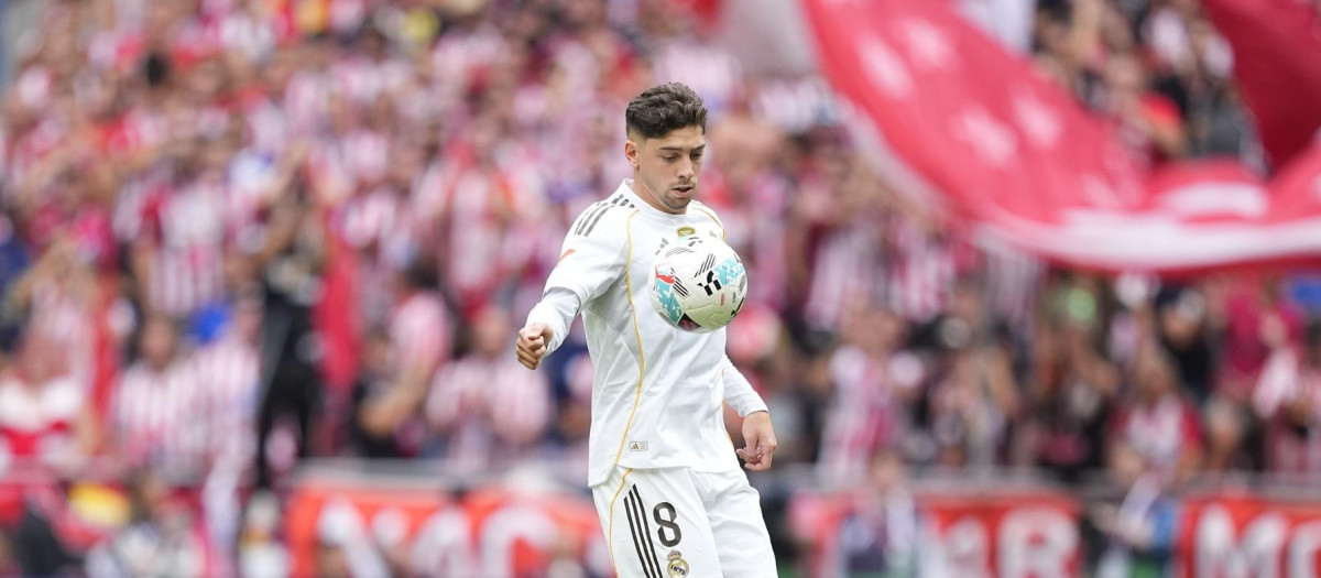 Fede Valverde, en el derbi madrileño del pasado sábado