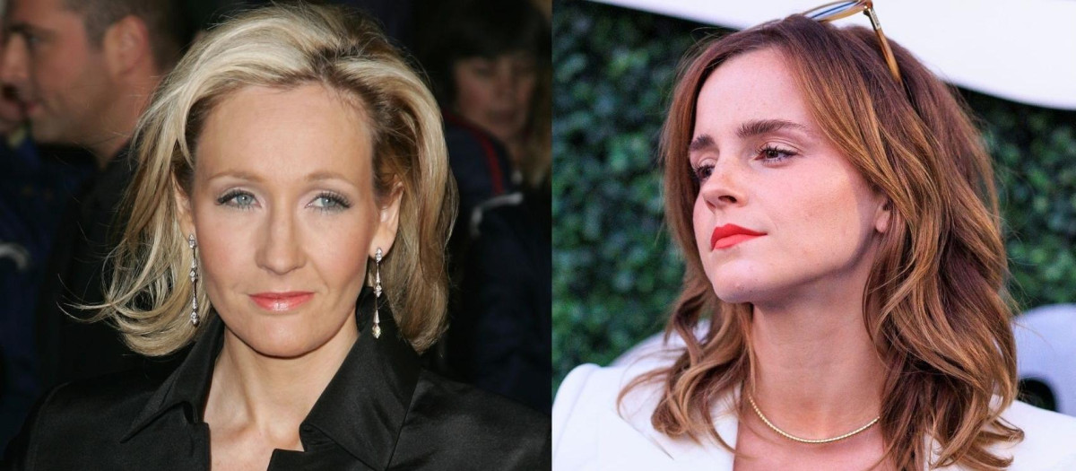 La escritora JK Rowling y la actriz Emma Watson