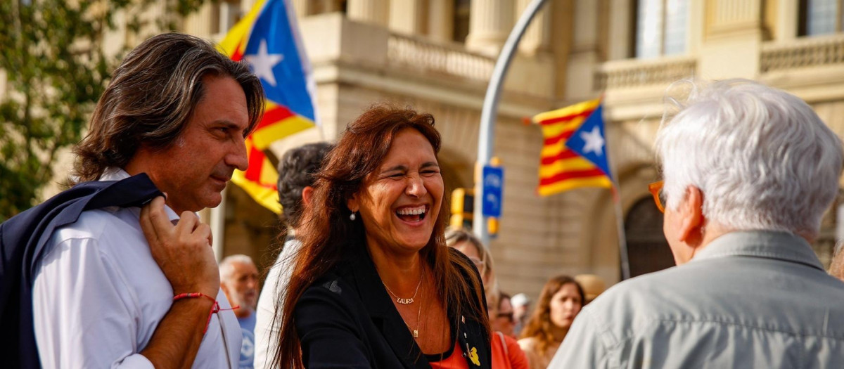 La directora de Fundem la República, Laura Borràs, en la manifestación del 11-S