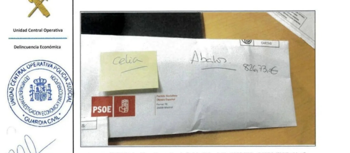 Sobre con pagos a Ábalos