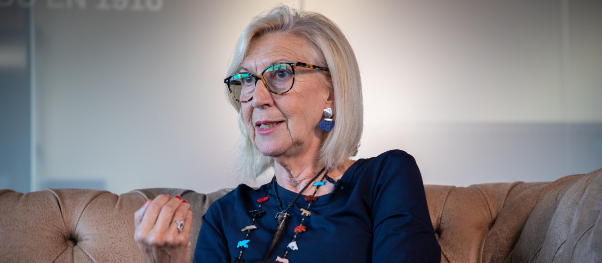 Rosa Díez, en un instante de la entrevista