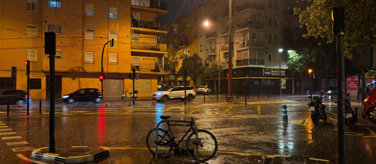 Imagen de un día de lluvia en la ciudad de Valencia.