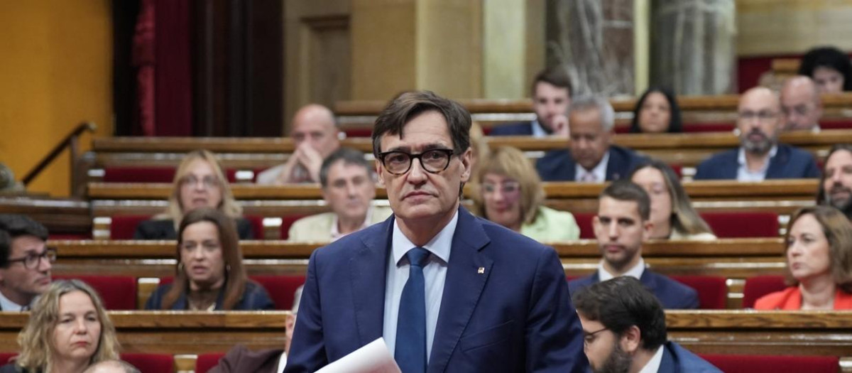 El presidente de la Generalitat, Salvador Illa, en el debate de política general