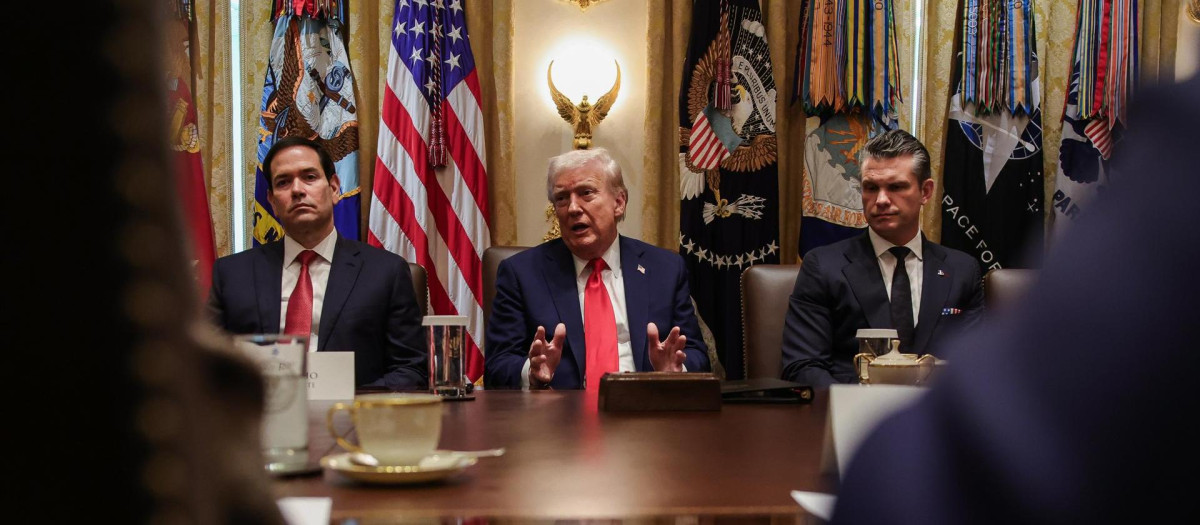 Marco Rubio, Donald Trump y Pete Hegseth