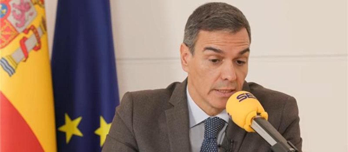 El presidente del Gobierno, Pedro Sánchez, en la entrevista de este martes