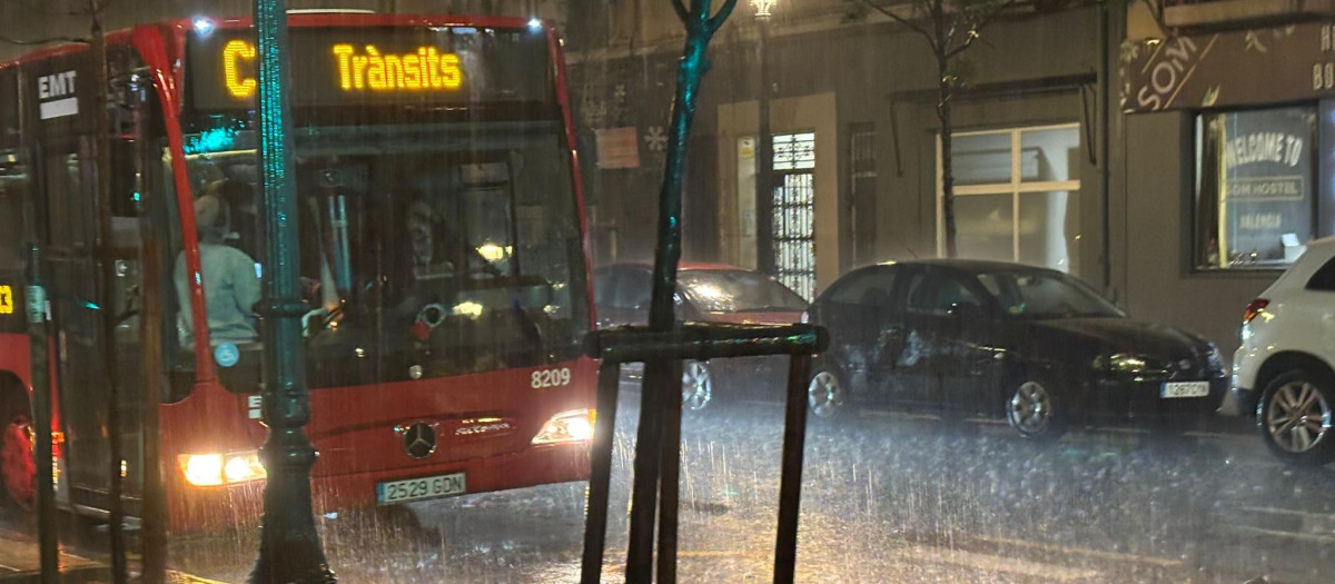 Día de lluvia en la ciudad de Valencia.