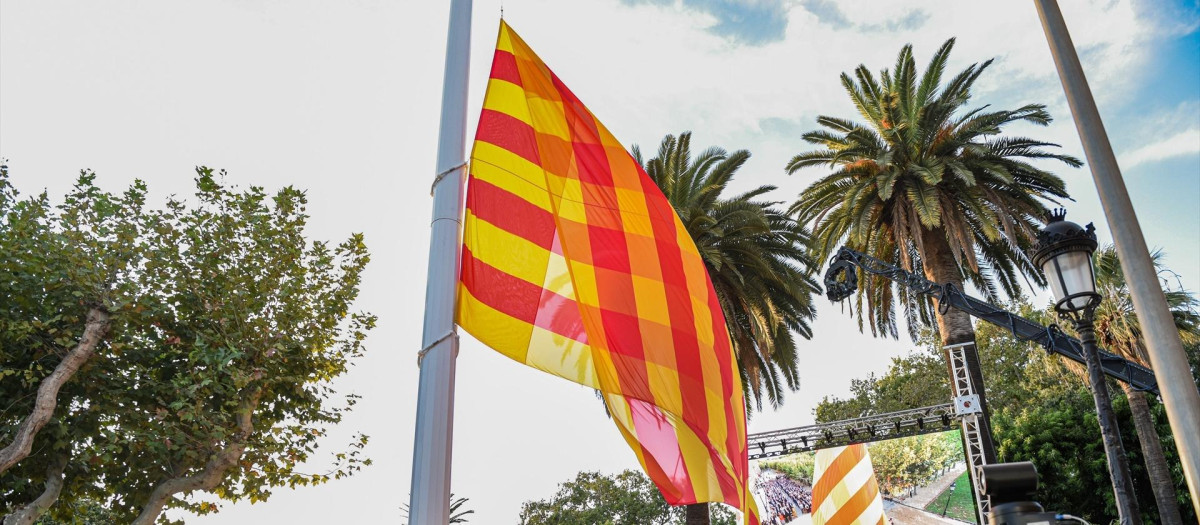 Acto de izado de la 'senyera' del Parlament, el pasado 10 de septiembre