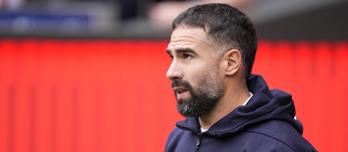 Daniel Carvajal, antes de un partido en el Metropolitano