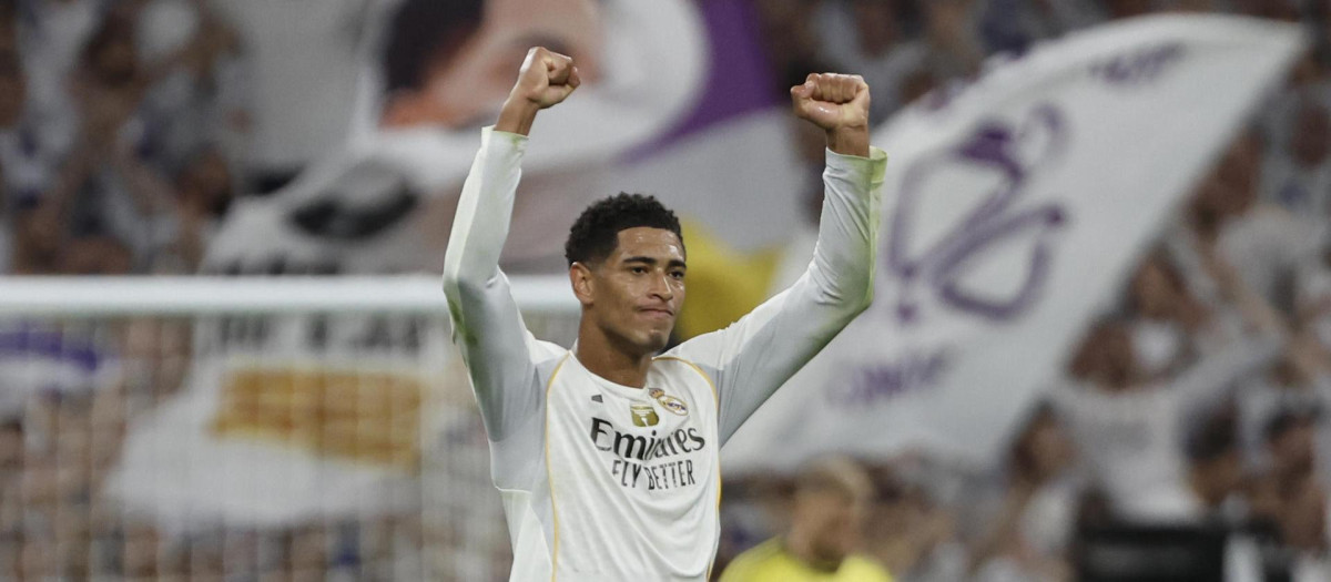 Jude Bellingham celebra tras marcar ante la Juventus