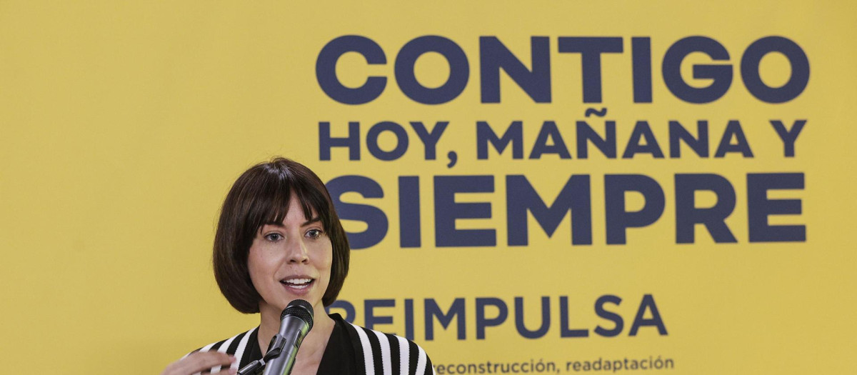 Imagen de la ministra Morant tomada el pasado viernes durante un acto sobre las ayudas del Gobierno a los afectados por la dana de Valencia