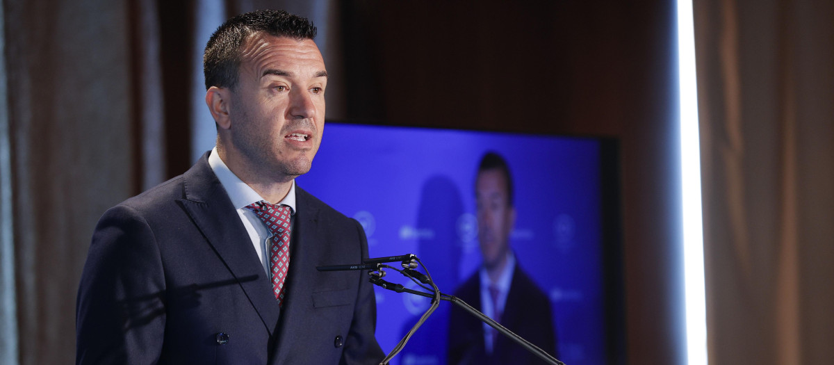 Imagen del presidente de la Diputación de Valencia, Vicent Mompó, en el Fórum Europa Tribuna Mediterránea.