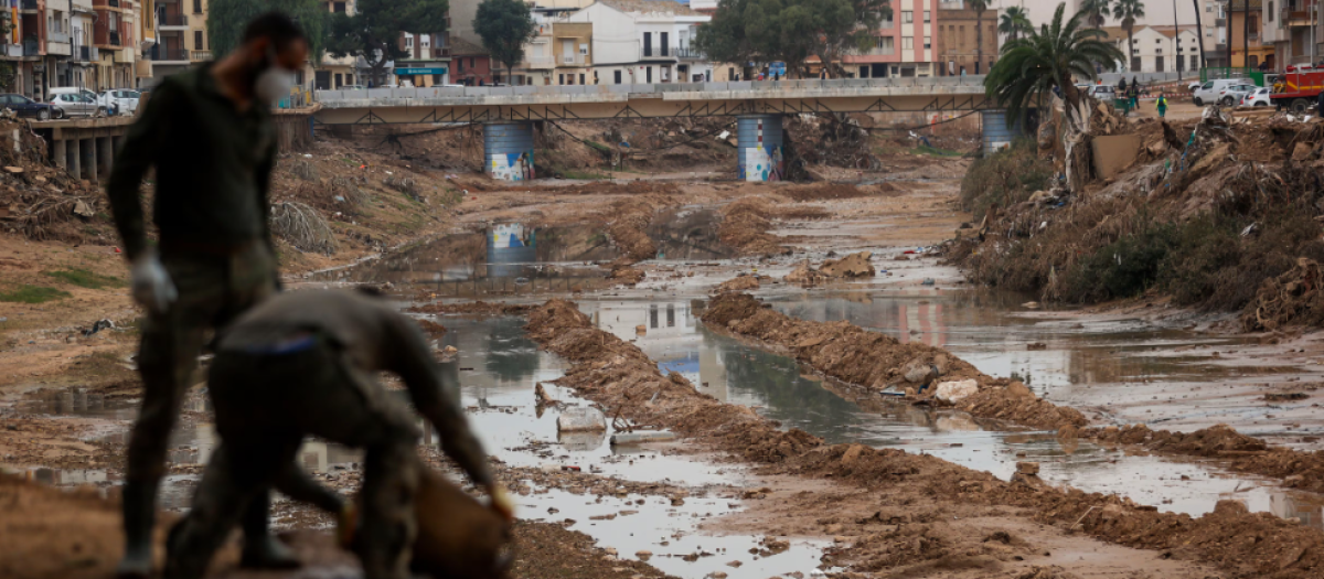 Imagen de archivo del barranco del Poyo a su paso por Paiporta tras la dana de Valencia del 29 de octubre de 2024