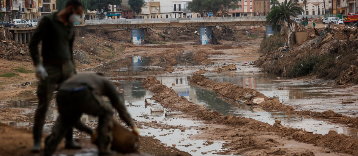 Imagen de archivo del barranco del Poyo a su paso por Paiporta tras la dana de Valencia del 29 de octubre de 2024