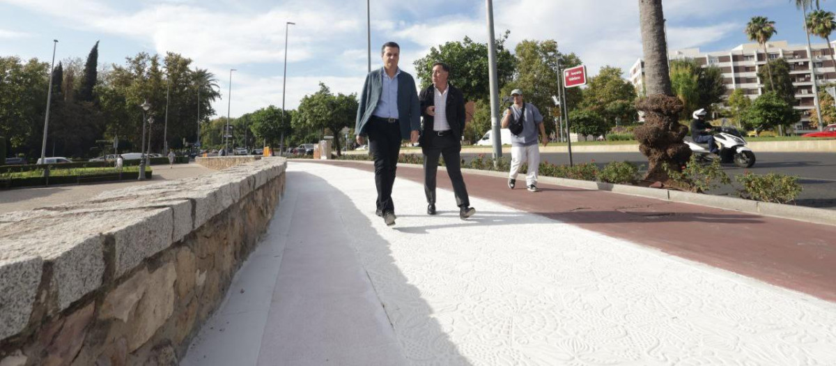 José María Bellido y Miguel Ruiz Madruga, en la avenida de Vallellano