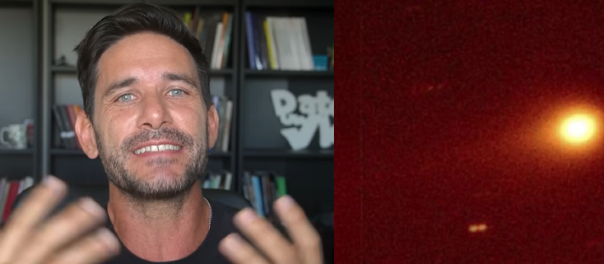 Montaje del físico e influencer Javier Santaolalla junto con el cometa 3I/ATLAS