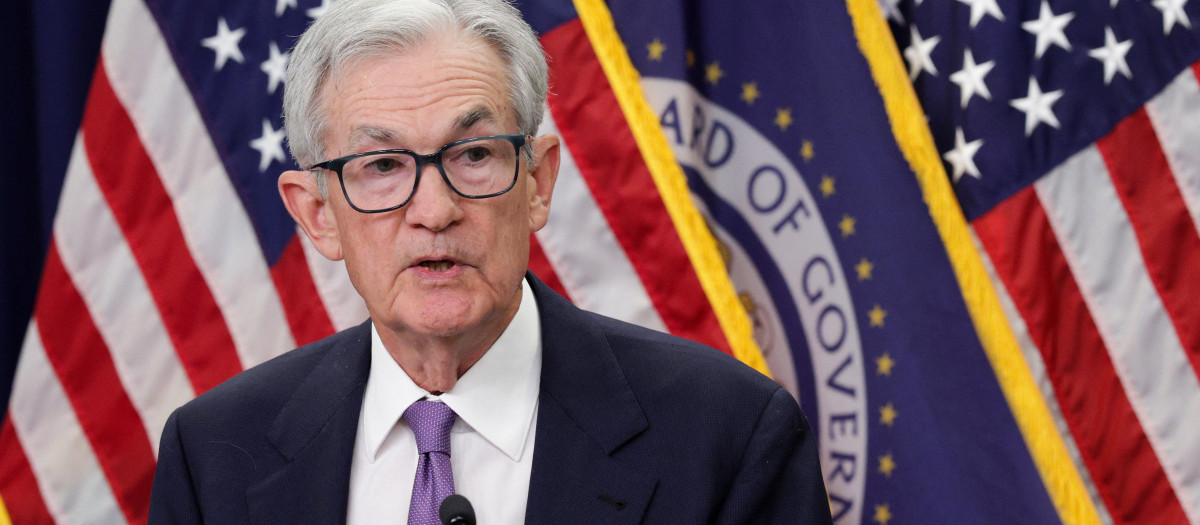 El presidente de la Reserva Federal, Jerome Powell, durante una rueda de prensa