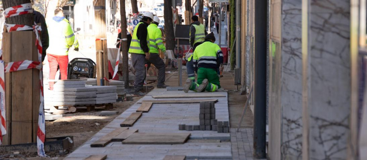 Trabajadores en una obra.
