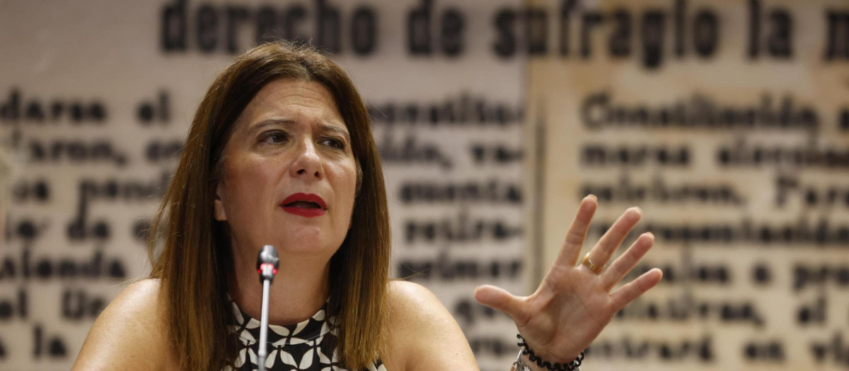 La exmilitante del PSOE Leire Díez durante su comparecencia en la comisión de investigación del Senado del caso Koldo