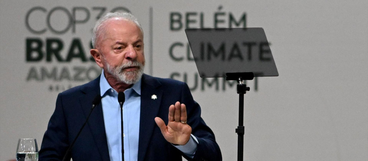 El presidente de Brasil, Lula da Silva, durante la Cumbre del Clima