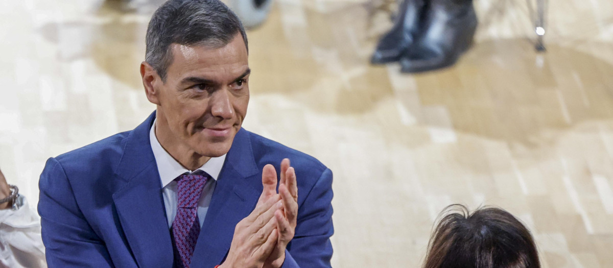 Pedro Sánchez, durante un reciente homenaje del Gobierno a las víctimas del franquismo