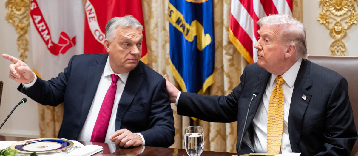 El primer ministro Viktor Orbán y el presidente Donald Trump en la Casa Blanca