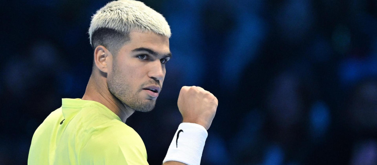 Carlos Alcaraz, en su estreno en las ATP Finals