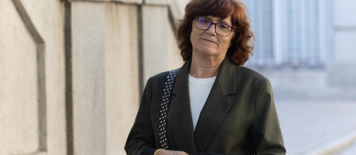 La resojsable de comunicación de la Fiscalía, Mar Hedo, llegando al Supremo como testigo