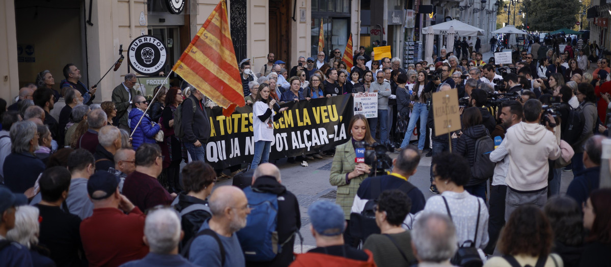 Imagen de una protesta de entidades sociales y víctimas de la dana en Valencia.