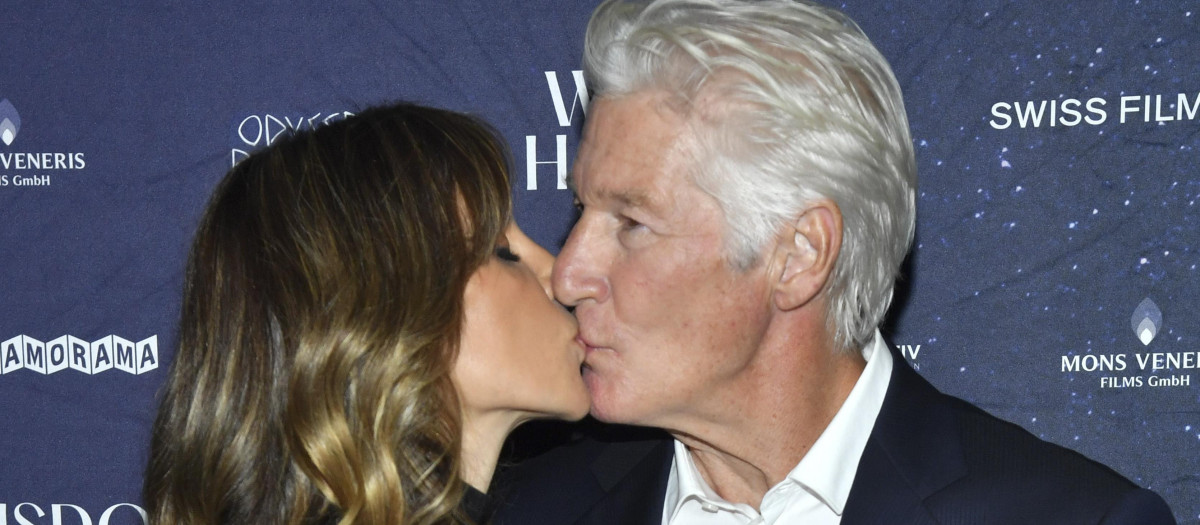 Mandatory Credit: Photo by Stephen Lovekin/Shutterstock (15543918y)
Alejandra Silva and Richard Gere
'Wisdom of Happiness' Coast-to-Coast Experiential Film Screening Event, New York, USA - 16 Oct 2025