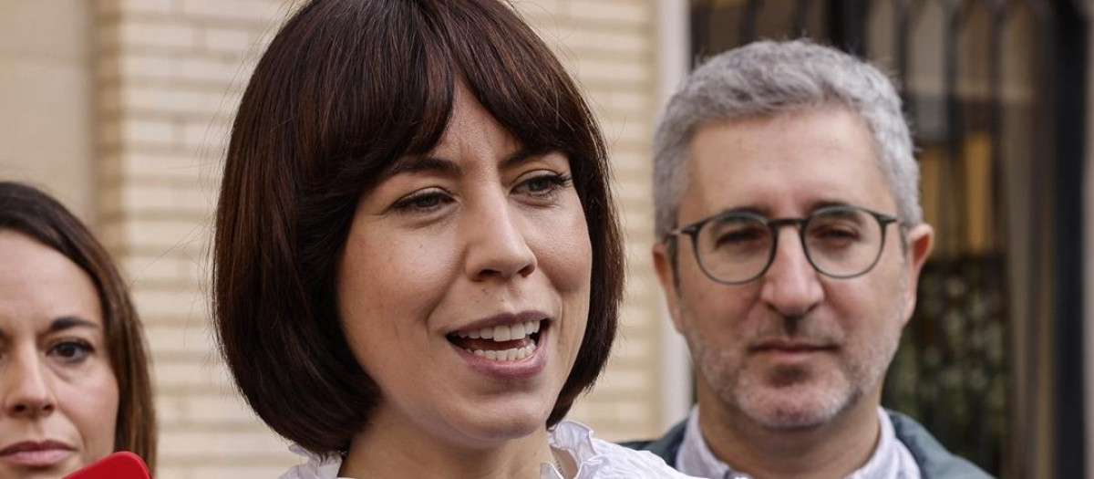 Imagen tomada este viernes de Diana Morant durante su visita oficial a la localidad valenciana de Picaña