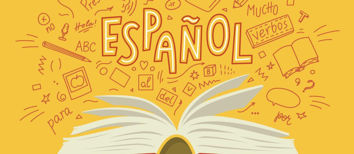 Ilustración sobre el idioma español