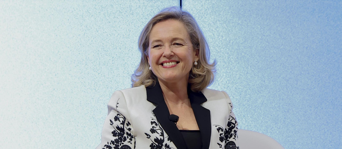 Nadia Calviño, en la presentación de su libro Dos mil días en el Gobierno