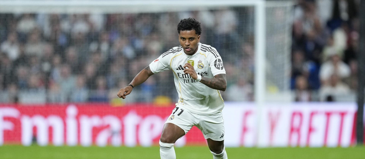 Rodrygo Goes, en un partido con el Real Madrid