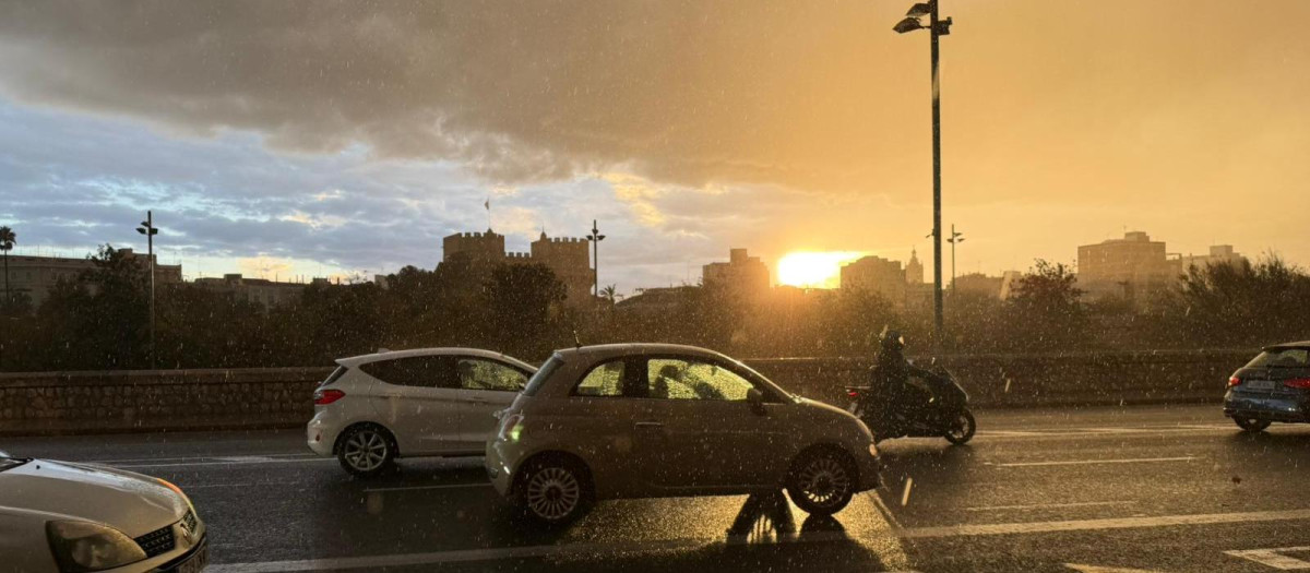 Día de lluvia en la ciudad de Valencia.