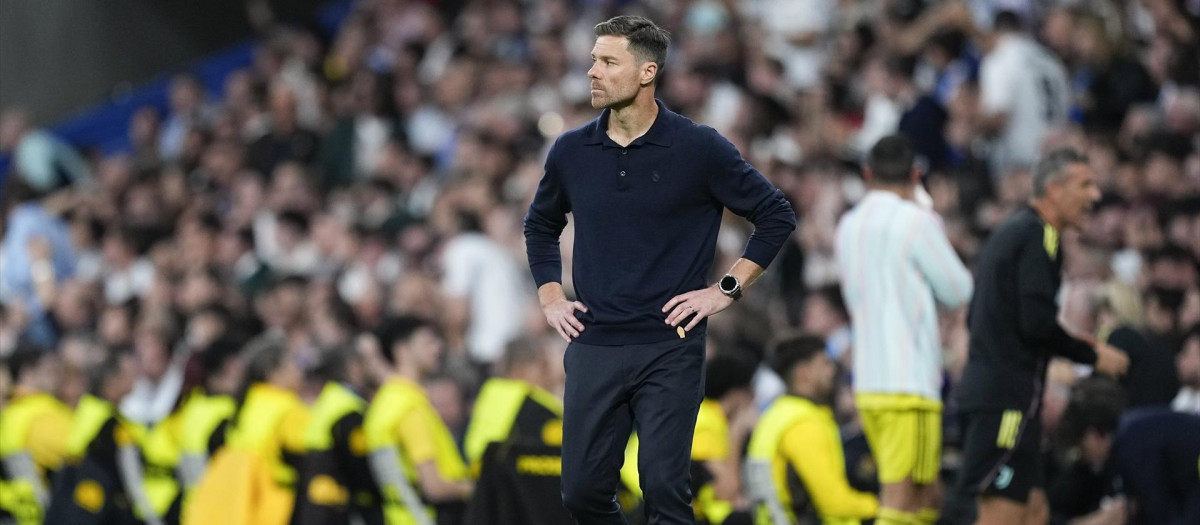 Xabi Alonso, en un partido con el Real Madrid en el Bernabéu