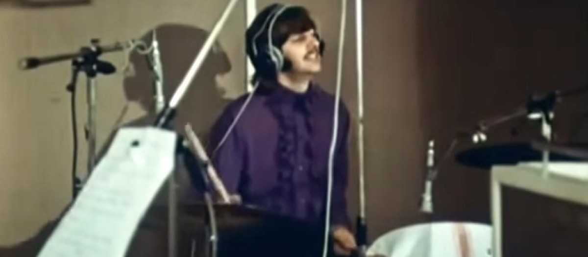 Ringo Starr durante la sesión de grabación de 'Hey Jude'