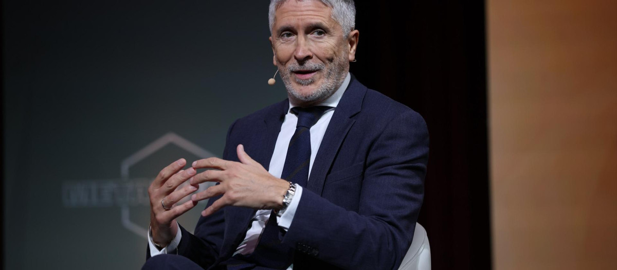 El ministro del Interior, Fernando Grande-Marlaska, durante el foro Metafuturo 2025, en el Ateneo de Madrid