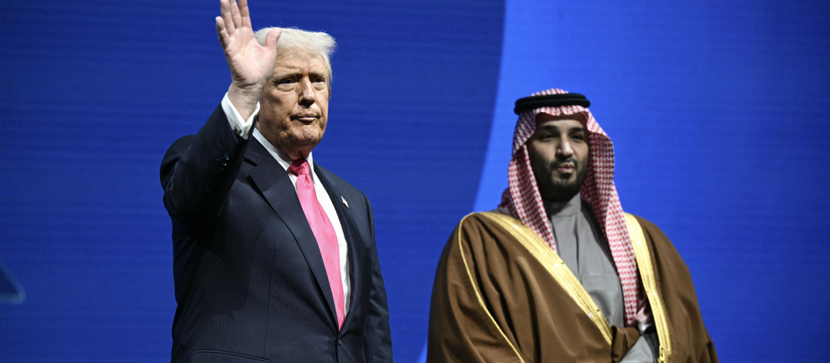 Mohamed bin Salmán, príncipe heredero de Arabia Saudí y el presidente Donald Trump en un evento en Washington