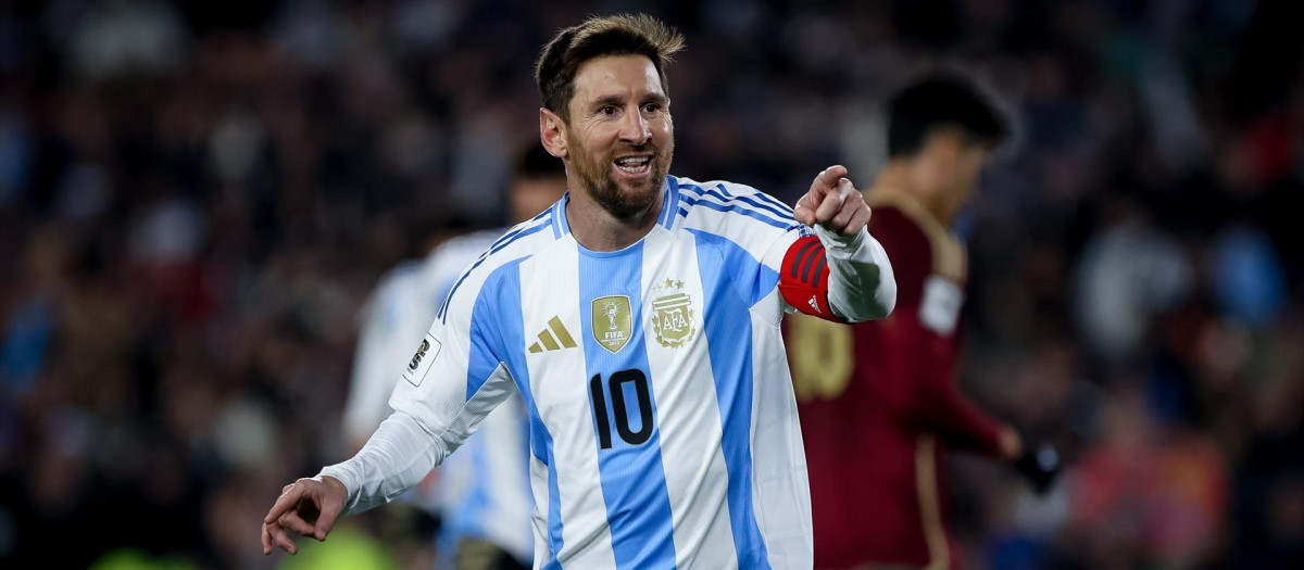 Leo Messi, en un partido con la selección argentina