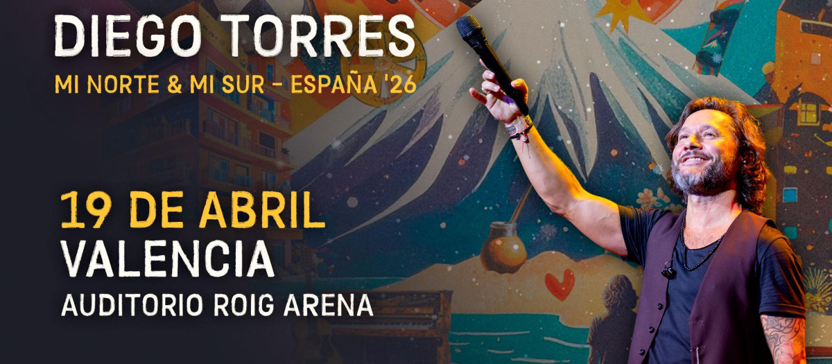 Imagen del cartel promocional del concierto de Diego Torres en el Auditorio Roig Arena