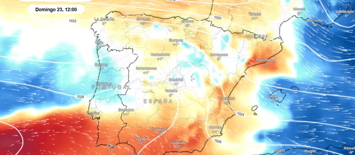 Una masa de aire más templada de origen atlántico desplazará a la ártica que nos ha afectado en las últimas horas