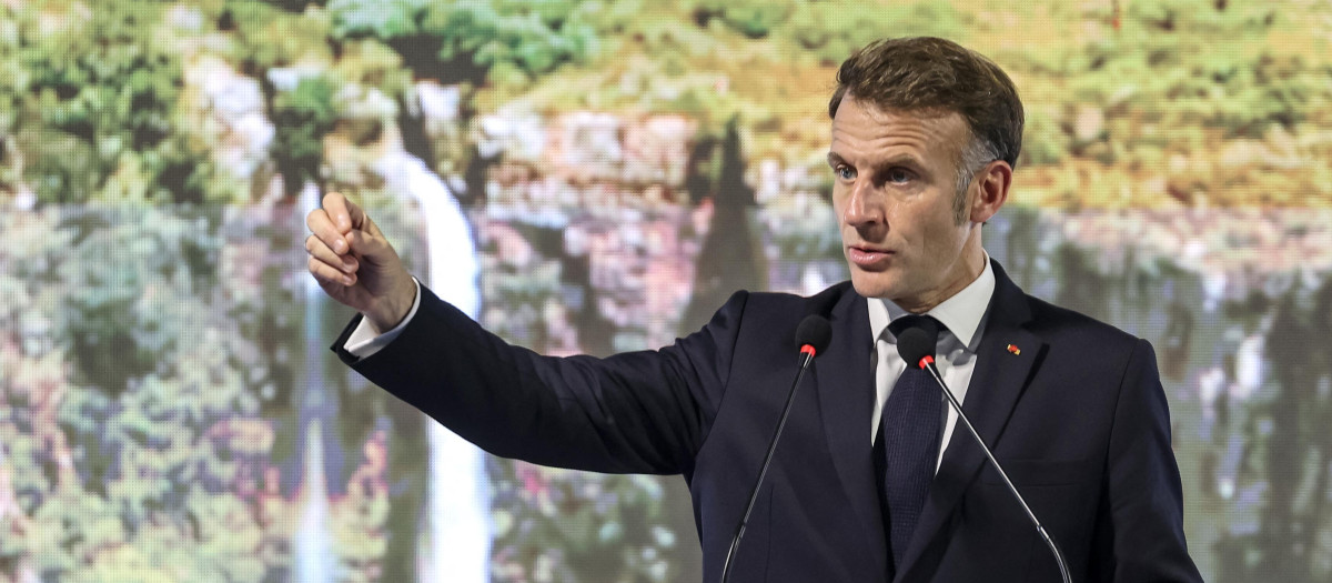 El presidente de Francia, Emmnauel Macron, en el Congo