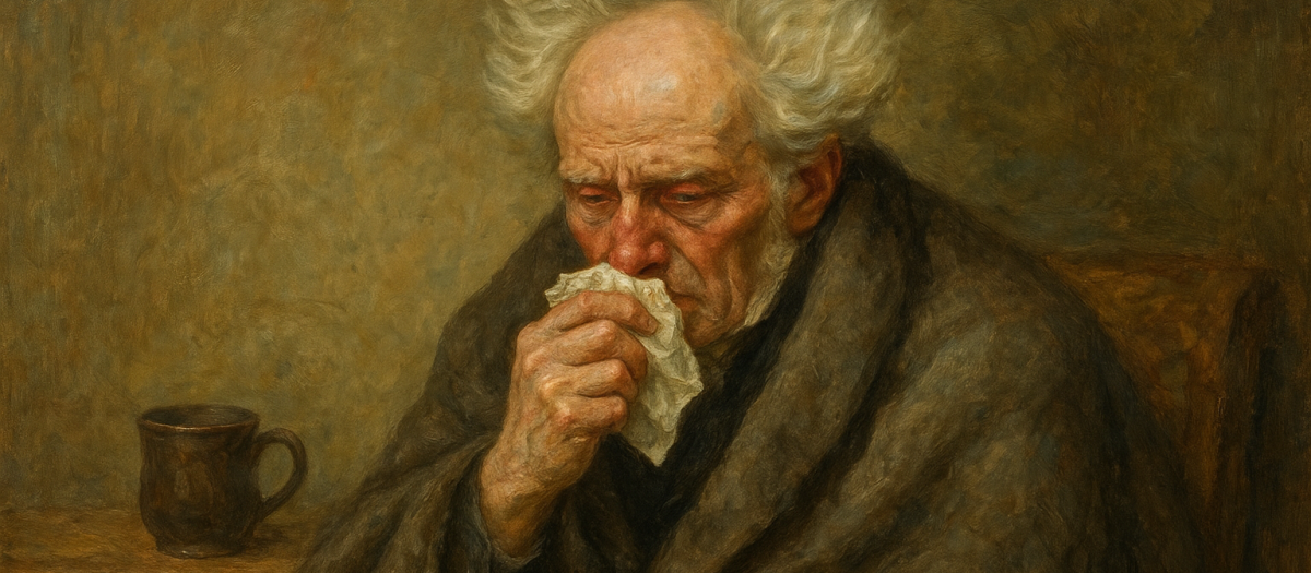El filósofo Arthur Schopenhauer, resfriado