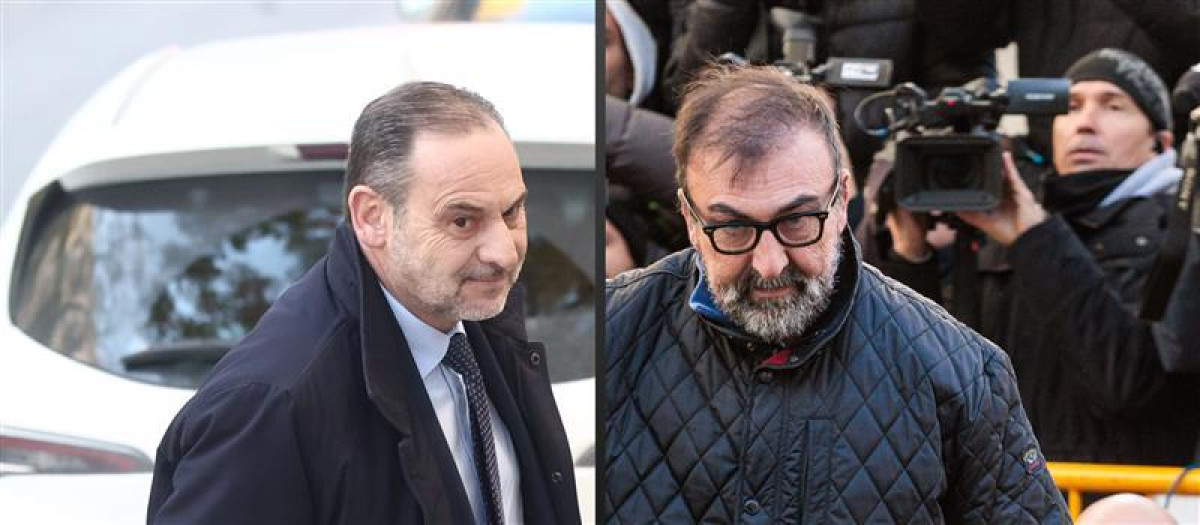 Montaje Ábalos y Koldo a su llegada al tribunal