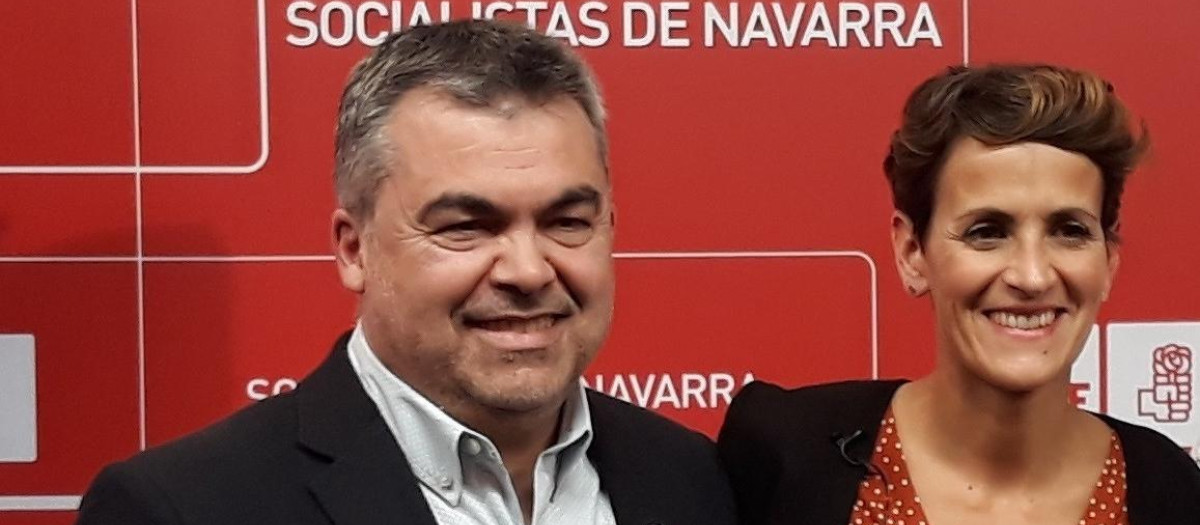 Santos Cerdán y María Chivite