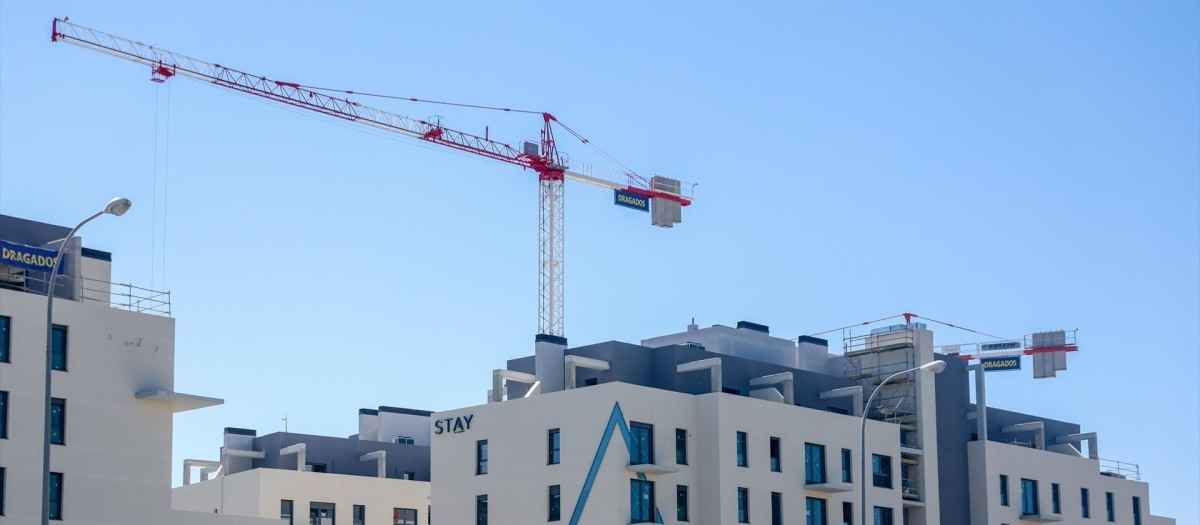 Viviendas en construcción en Madrid.